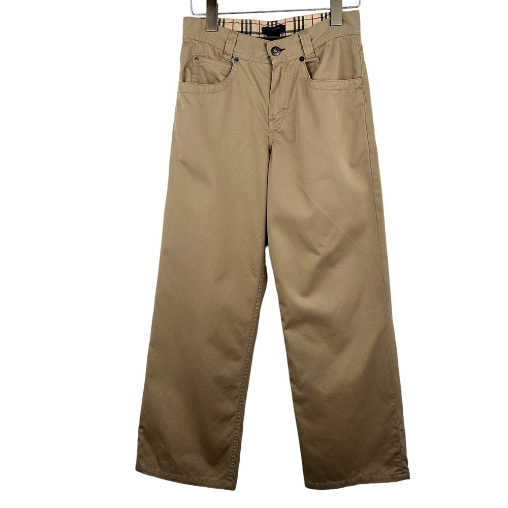 BURBERRY LONDON Mid-Rise Straight Ankle Khaki Pants